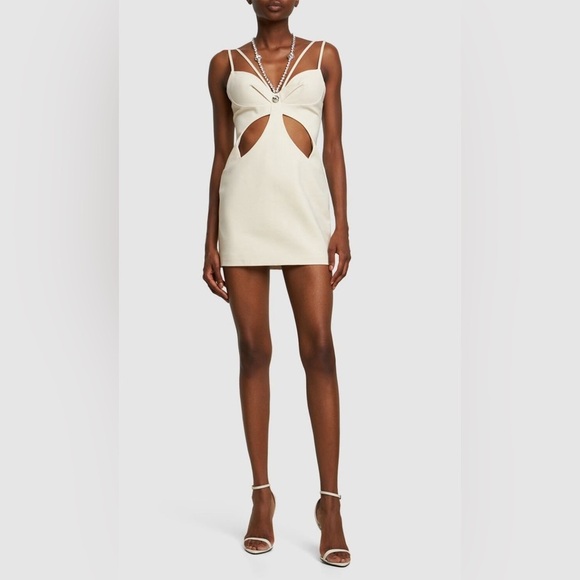 AREA Off-White Butterfly Cutout Crystal Minidress XS 795$ NWT - Picture 4 of 15